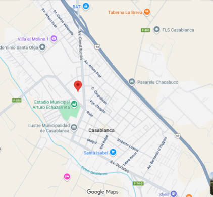 Mapa de ubicación UMAWTU - Av. Constitución 589-A, Casablanca, Chile